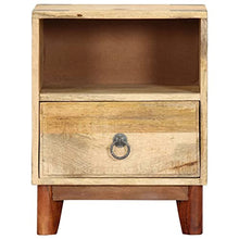 vidaXL Comodino Comodino Tavolino da Notte Solido Robusto Resistente Pratico Comodo Utile Armadietto 40x30x52 cm in Legno Massello di Mango Grezzo