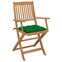 vidaXL Sedie da Giardino Pieghevoli 4 pz con Cuscini Massello Acacia