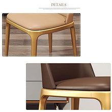 zvcv Sedie da scrivania Sedie da Ufficio Sedia da Pranzo con Schienale Alto Sedia da Cucina Sedia da Accento Sedie, Struttura in Metallo + Sedile in Pelle, Altezza 86 cm, Grigio, Gambe Dorate