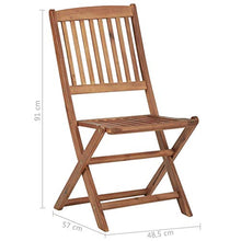 OUSEE Sedie da Giardino Pieghevoli 4 pz in Legno Massello d'Acacia