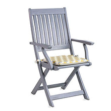 Celina Digby® Set di 2 cuscini impermeabili da giardino con comoda imbottitura in schiuma per esterni o veranda, dimensioni 42 x 42 cm, 40,6 x 40,6 cm (cubo senape geometrica)