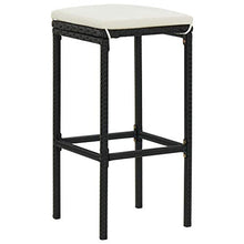 vidaXL Set Bar da Giardino 7 pz con Cuscini in Polyrattan Nero