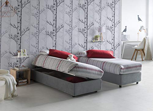 Dmora Talamo Italia Letto Contenitore, Adatto Per Materasso cm 120x190, Grigio