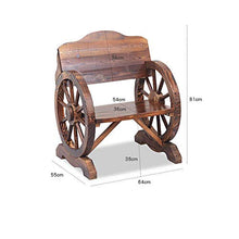 GaoF Set Tavolo e Sedia Singolo in Legno massello per Uso Domestico, Sgabello Decorativo per Balcone all'aperto, Sedile a Forma di Ruota, Tavolo e Sedia da Sala da tè in Legno massello anticorrosivo