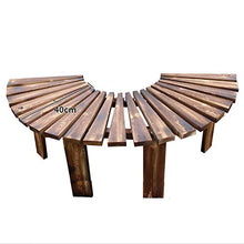 Panchina in legno massello per esterni con terrazza sul cortile, Anello intorno alla panchina dell'albero del giardino dell'albero, Panca curva resistente alle intemperie senza schienale