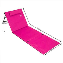 Deuba Tappettino Spiaggia 2 Pezzi Imbottito Pieghevole con Poggiatesta e Schienale Regolabile incl. Vano portaoggetti Lettino Mare Portatile Sdraio Spiaggia