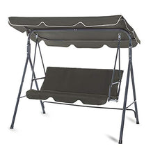Strattore Dondolo Altalena Giardino Esterno 170 x 115 x 153 cm Tettuccio Parasole Cuscini Panchina Hollywood - Antracite