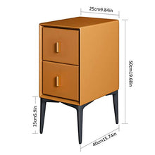 Comodino in Legno Comodino Simplicity Comodino in Pelle Mobile Laterale con 2 Cassetti Portaoggetti Maniglie in Metallo (Color : Dark Green)