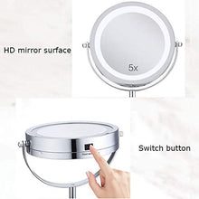 Specchio ingranditore, specchio per il trucco a led Specchio per il trucco illuminato Specchio ingranditore con controllo tattile Supporto per specchietto bifacciale Specchio per il trucco alimentato