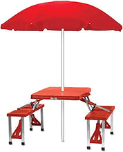 CASTOR Tavolo da Picnic all'aperto Tavolo da Tavolo Pieghevole 'con posti a Sedere per 4, Rosso BBQ Party Table