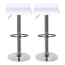 SYLOZ - Set di 1/2 sgabelli girevoli regolabili, in pelle PU, con base cromata e base da bar, sedie da banco da bar, bancone da bar, per sala da pranzo, bancone cucina, colore: nero e bianco