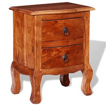vidaXL Comodino con 2 Cassetti in Legno di Acacia Cassettiera Tavolino Letto
