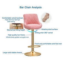 Sgabelli da bar in metallo 1/2/4 pezzi - Sedia con sedili in velluto con schienale, bancone 65-80cm di altezza sgabelli da bar girevoli, sgabelli da colazione per bar / caffè / cucina, rosa Sgabelli d
