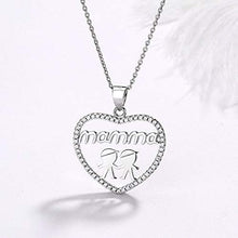 Collana In Argento Sterling, 925 Sterling Argento Mano Nella Mano Stile Moda Zircon Mom Cuore Collana Indipendente Pendente, Adatto Per La Festa Della Mamma, Regali Di Anniversario E Regali Di Comple