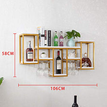 Portabottiglie Mensola Autoportante Mensola Sospesa in Metallo con Portabottiglie in Legno di bambù Decorativo per Soggiorno O Cucina