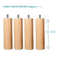Wood Select - Piede cilindrico, 15 cm, smaltato, sezione 6 cm (asta grossa filettata M10)