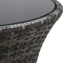 Tidyard Set da Bistrot 3 pz con Cuscini in Polyrattan Grigio,Set Tavolo e Sedie da Giardino per Esterno in Polyrattan Grigio,Salotto da Giardino,Salottino da Giardino,Salottino da Esterno