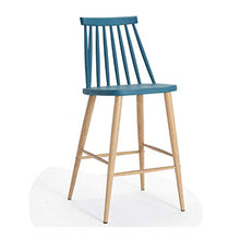 Sgabelli da Bar Barstool Di legno solido addensare Bar Sedie Sedile, contatore creativi for il tempo libero alti sgabelli con schienale, for la cucina Pub Cafe Arredo bar Cucina ( Color : Blue )