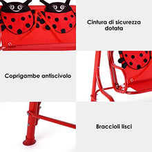 DREAMADE Altalena Dondolo da Giardino per Bambini con 2 Posti e Tetto Regolabile 117 x 78 x 116 cm (Rosso)