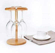 LXH-SH Cremagliera del Vino Nana salvaspazio Bamboo Calici Stendino, Rimovibile Wine Glass Gancio Display Stand for 3 Coppe di Vino 17x17x25cm scaffali Vino contatore