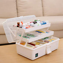 ZUJI Scatola medicinale a 3 strati, grande organizer per medicinali, custodia per il primo soccorso, 33 x 18 x 17,5 cm