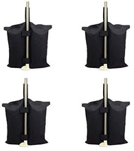 4 pezzi sacchi sacco riempibile antivento base basamento supporto sostegno universale riempibile in textilene nero antistrappo con zip e 2 fasce a strappo per tutti i gazebo su palo gambe