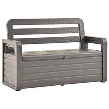 Tidyard Cassapanca da Giardino per Esterno in Plastica,Panchina con Schienale e Braccioli a 2 Posti,132,5 x 58 x 89 cm,Antracite