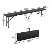 Casaria 2X Panca Pieghevole da Giardino Stile Birreria 180 cm Panchina da Campeggio Panche Portatili