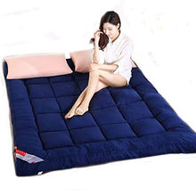 QXTT Materasso Futon, Materassi Letto Futon, Pieghevole Antiscivolo Tatami Materasso Pad Tappetino Tappeto Letto A Pelo Letto Pigro Stuoie per Camera da Letto E Ufficio,Blue-150 * 190cm