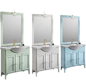 Bagno Italia Mobile Arredo Bagno Lilium da 85 cm con lavabo in ceramica decapè in 3 colori avorio, verde, celeste Mobili I