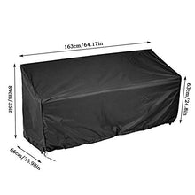 YANSHON Copertura Panche Giardino Oxford 3 Posti Copertura Mobile Giardino Impermeabile Protettiva Impermeabile, Coperture per Panche Copertura in Poliestere Oxford di qualità, 163x66x63/89cm