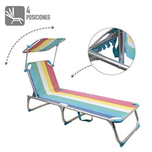 ARCOIRIS Lettino, Lettino reclinabile con Schienale reclinabile e Ombrellone, Pieghevole, Leggero, Portata 150 kg, per Giardino (Pack 1, Multicolor)