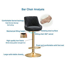 Sgabelli da Bar Set di 4 sgabelli da bar in metallo, sgabelli da bar girevoli 65-80cm di altezza, sedie in velluto con schienale, sgabelli da pranzo moderni per la colazione, per bar / caffè / cucina