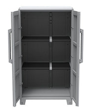 Terry 1 Armadio Multifunzionale Alto, da Esterno Interno, Due Ante, grigio, 78 x 43.6 x 143 cm