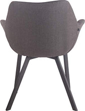 CLP Poltrona Soggiorno Design Lancy in Stoffa I Sedia Pranzo Imbottita con Braccioli E Telaio in Metallo I Sedia Rétr, Colore:Grigio Scuro