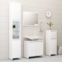 Set di mobili da bagno, colore: bianco lucido