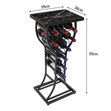 11 Portabottiglie per Vino con Piano d'appoggio | Portabottiglie da Terra in Metallo per Cucina/Bar/Pub | Portabottiglie da appoggio per Bottiglie di Vino per espositori da Cucina e sogg