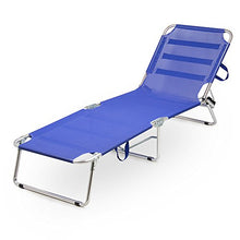Lettino bradina prendisole in alluminio pieghevole blu per spiaggia mare giardino 05040