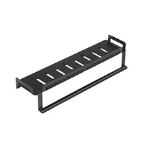 Dongyd Barra di Alluminio per mensola Bagno in Alluminio - 120mm * 600mm * 75mm - Mensola per scaffali da Parete con Doppio rettangolo Nero