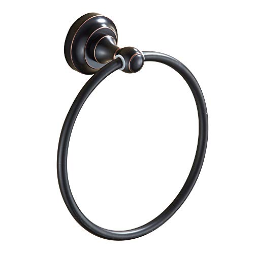 BigBig Home - Portasciugamani da Parete Realizzato in Ottone, con Finitura in Bronzo lucidato a Olio, per Vari Usi in WC e Cucina Towel Ring