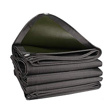 GJSN Copertura Tarps Impermeabile Della Tela Di Canapa Esterna Multiuso Incatramata Telone Heavy-Duty per Fogli Auto Barca/Campeio/Ground Cover, Nero,2X2.5M