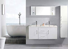 MOBILE BAGNO COLONNA COMPLETO MODELLO WHITE MALIBU 120 CM DOPPIO LAVABO RUBINETTI INCLUSI