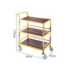 MEI XU Carrelli di Stoccaggio Carrello portautensili - Carrello portavivande per tè e tè Carrello per Dessert Servizio Auto per Hotel Carrello a 3 Strati Carrelli di Utilità