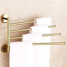 KAISIMYS Portasciugamani da Parete per Bagno Portasciugamani da Bagno Pieghevole Portasciugamani da Bagno Mensola Portasciugamani a Parete, Finitura Oro 4 Barre