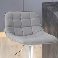 Autoshoppingcenter Set di 2 Sgabelli da Bar Sedia Cucina Similpelle Schienale e Poggiapiedi in Acciaio Cromato per Ristorante Bar Grigio