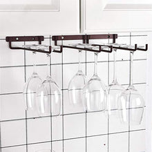 DOITOOL portabicchieri per bicchieri di vino a doppia fila, mensola per bicchieri di vino, in ferro, da appendere a testa in giù, per bicchieri di vino, ripiano per espositori (bronzo opaco)