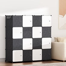 JOISCOPE Armadio Camera da Letto Appendiabiti Portatile, Armadio Guardaroba Componibile con Ante, Armadio Modulare Salvaspazio 16 Cubi