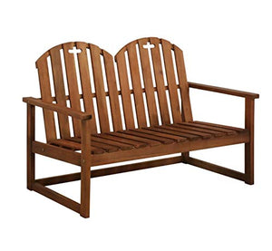 GOTOTOP Panchina da Giardino in Legno Massello d'Acacia 110 x 63 x 79 cm Panchina da Esterno Stile Rustico Nostalgico