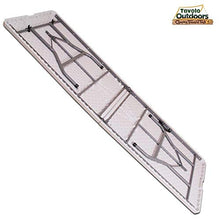 BAKAJI Tavolo Pieghevole in Resina 244x76x72cm HDPE Struttura in Metallo Rinforzato Richiudibile a Valigetta con Maniglia, Arredo Giardino, Casa, Camper, Campeggio, PIC-NIC (244x76x72cm)