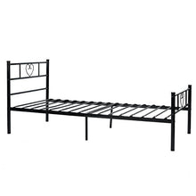 DORAFAIR Letto Singolo Moderni Letto di Metallo Frame Stabile 90x190cm,Cuore Nero